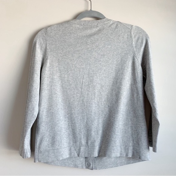 BODEN Jeweled Button Cardigan Gray 3/4 Sleeves Size 8 Cotton Blend - Picture 4 of 6